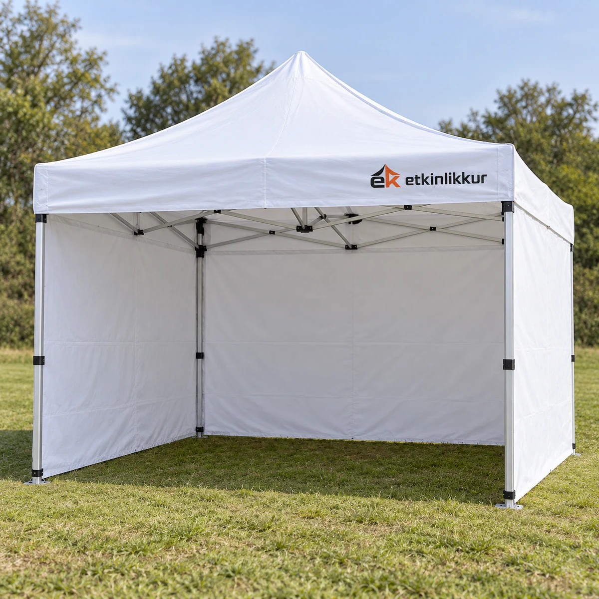 3×3 Gazebo 40’lık Alüminyum Gövde 3 Adet Tam Duvar Model