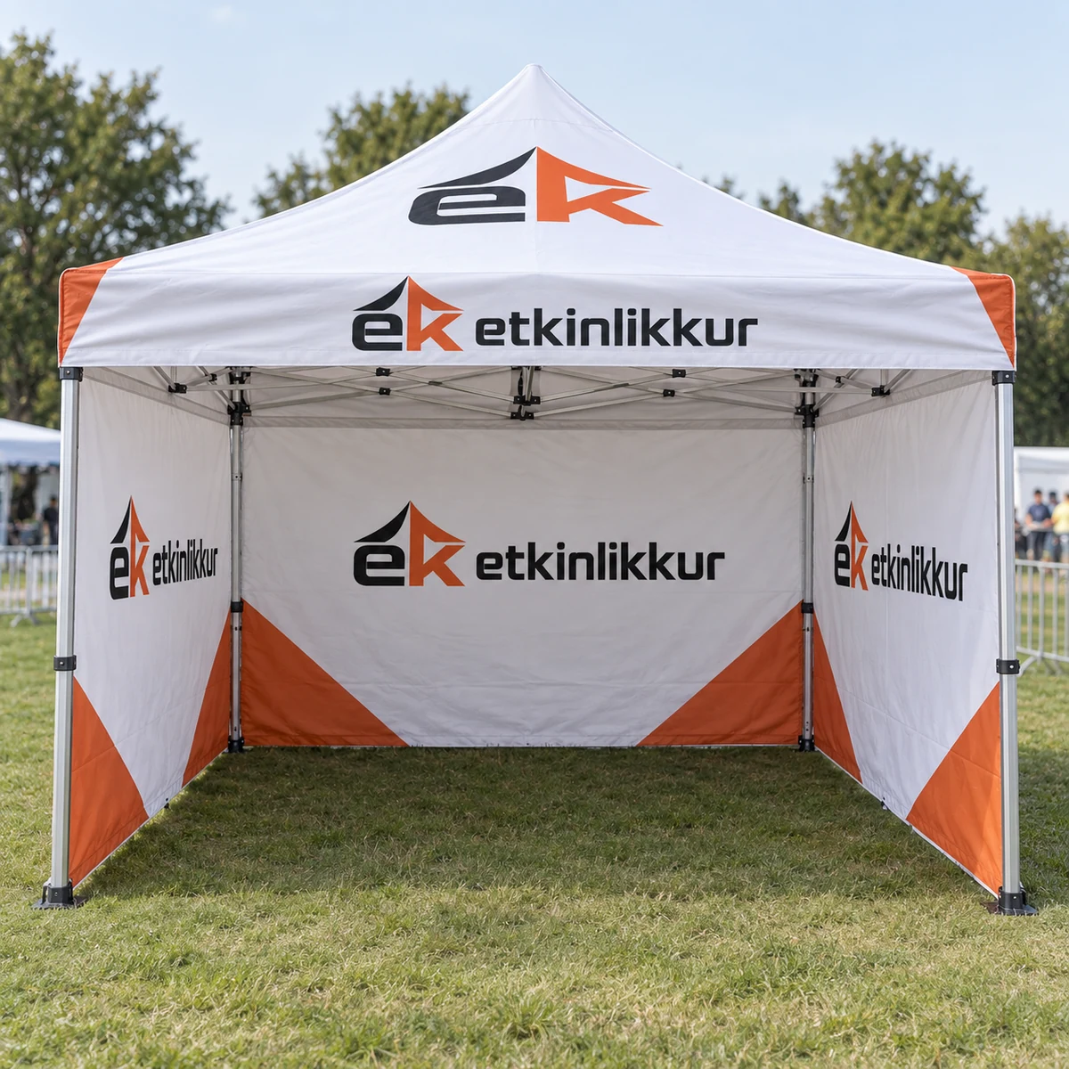 3×3 Gazebo Baskılı Tavan 40’lık Alüminyum İskelet 3 adet Baskılı Tam Duvarlı Model