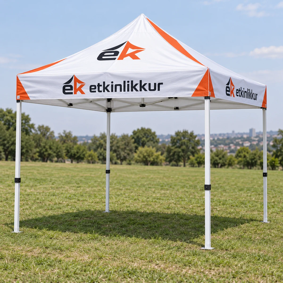 3×3 Gazebo Baskılı Tavan 40’lık Çelik İskeletli Model