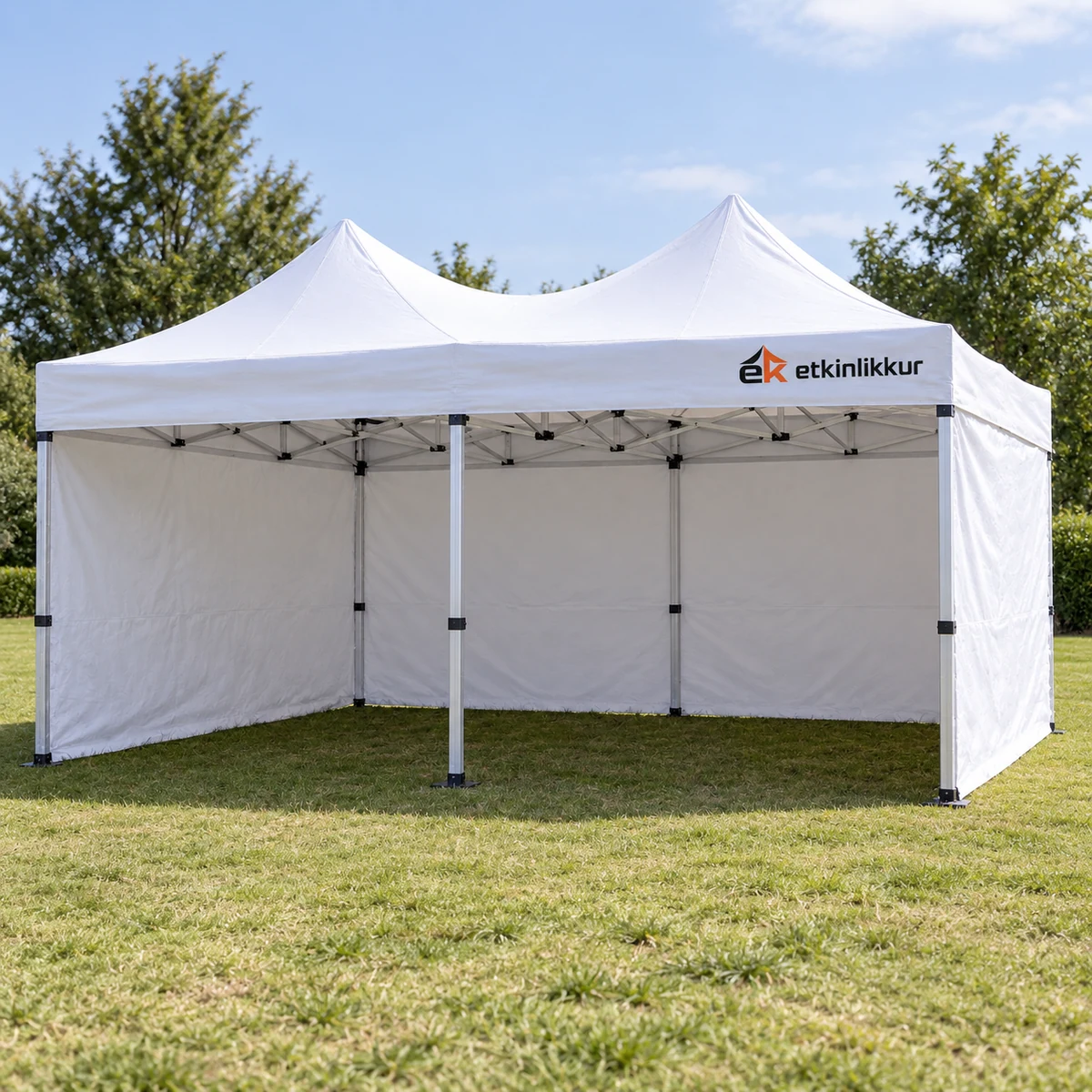 3×45 Gazebo 40’lık Alüminyum Gövde 2 Adet Tam Duvarlı Model