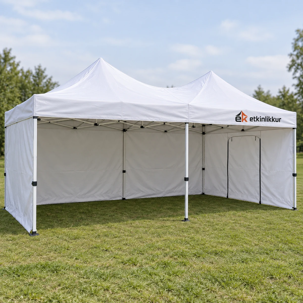 3×6 Gazebo 40’lık Çelik Gövde 3 Adet Tam 1 Adet 3lü Versiyon Kapılı Duvarlı Model